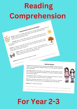 Preview of Reading Comprehension for year 2-4 Close reading Passages