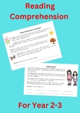 Reading Comprehension for year 2-4 Close reading Passages