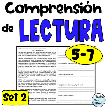 Preview of Reading Comprehension in Spanish - Comprensión de lectura - Set 2