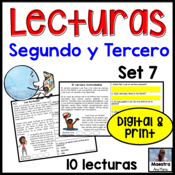 Preview of Reading Comprehension in Spanish - Google Classroom - Lecturas  de Comprensión