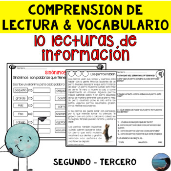 Preview of Reading Comprehension in Spanish - Lecturas de información