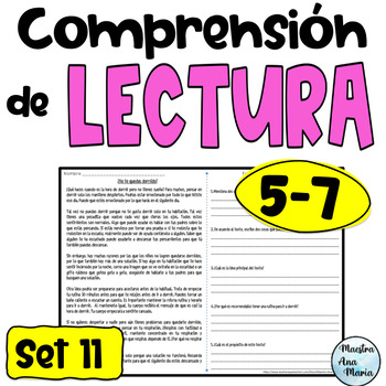 Preview of Reading Comprehension in Spanish Set 11- Lecturas de comprensión -STAAR practice