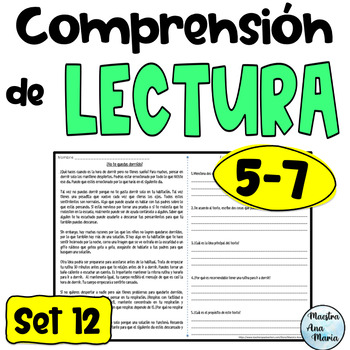 Preview of Reading Comprehension in Spanish Set 12- Lecturas de comprensión -STAAR practice