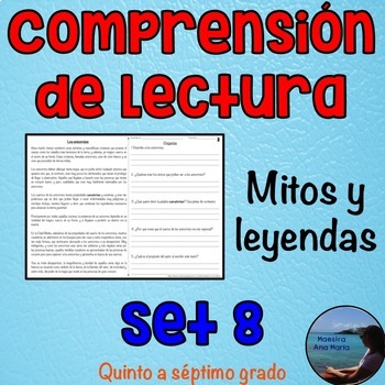 Preview of Reading Comprehension in Spanish  Set 8 - Lecturas de comprensión - Mitos