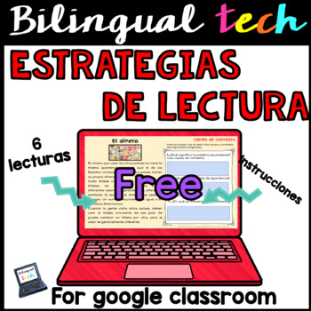 Preview of Reading Comprehension in Spanish for Google Classroom - Distance learning