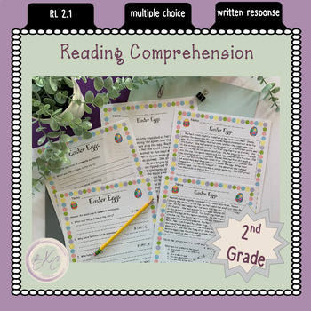 Preview of Reading Comprehension - multiple choice, written response - 2nd grade - RL 2.1