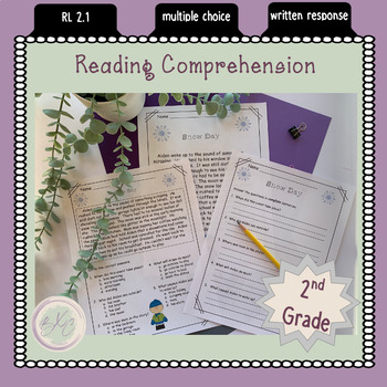 Preview of Reading Comprehension - multiple choice, written response - 2nd grade - RL 2.1