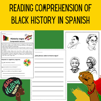 Reading Comprehension of Black history in spanish | TPT
