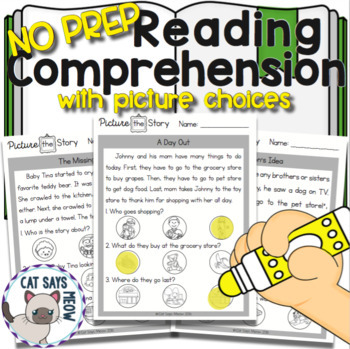 Preview of Reading Comprehension with Picture Choices! No Prep