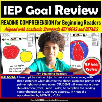 Preview of Reading Comprehension with Sight Words for Beginning Readers IEP Goal Review