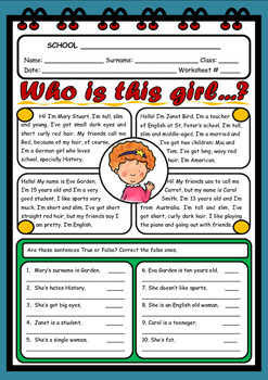 reading comprehension worksheet by eslchallenge english