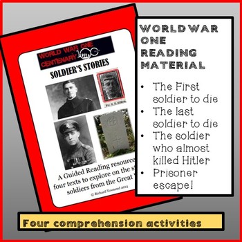 Preview of Reading Comprehensions: WW1 - Soldier's Stories.