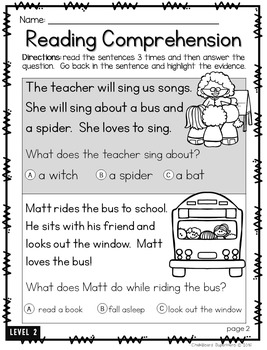 Reading Comprehension: {4 different levels} by Chalkboard Superhero