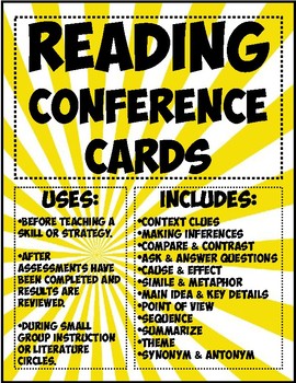 Preview of Reading Conference Cards