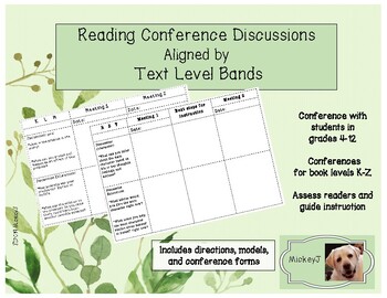 Preview of Reading Conference Discussions Aligned by Text Level Bands