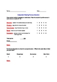 Reading Conference Fluency Evaluation Sheet