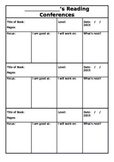 Reading Conference Form - Fully Editable