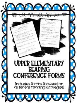 Preview of Reading Conference Forms (Comprehension Strategy Based)