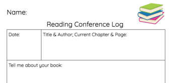 Preview of Reading Conference Log! A teacher-student reading meeting guide