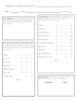 Preview of Guided Reading and Reading Conference Note Tracker