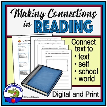 Preview of Reading Connections Graphic Organizer, Writing Paper with Drawing Boxes - Easel