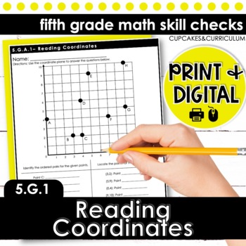 Reading Coordinates | Fifth Grade Math 5.G.1 by Cupcakes n Curriculum