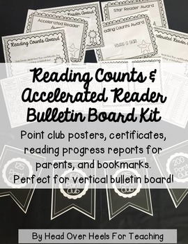 Preview of Reading Counts & Accelerated Reader Posters Bulletin Board Kit {Black Banner}