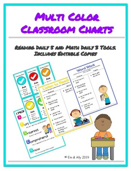 Preview of Reading Daily 5 and Math Daily 3 Charts and Tools