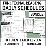 Functional Reading BUNDLE - Reading Schedules, task cards,
