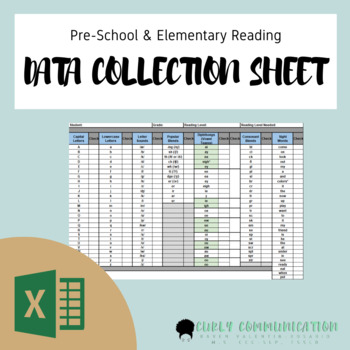 Preview of Reading Data Collection Sheet