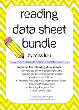 Preview of Reading Data Sheet Bundle for Special Education