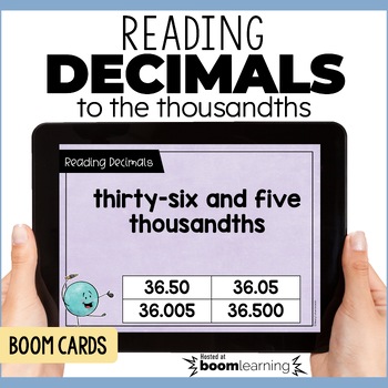 Preview of Reading Decimals to the Thousandths Place Boom Cards