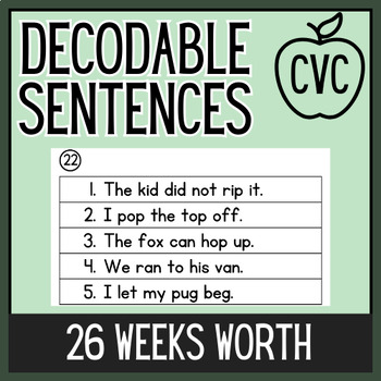 Preview of Reading Decodable CVC Sentences for Progress Monitoring