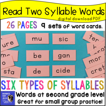 Preview of Reading Decoding Multisyllabic Words with Open and Closed Syllables Grade 2 PDF