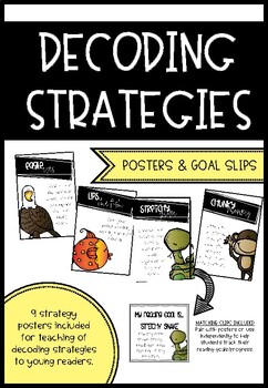 Reading Decoding Strategy Posters and Goal Slips by Teach with Miss J