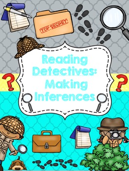 Preview of Reading Detectives: Inference graphic organizers, task cards, sentence starters