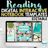 Reading Digital Interactive Notebook Templates EDITABLE | 