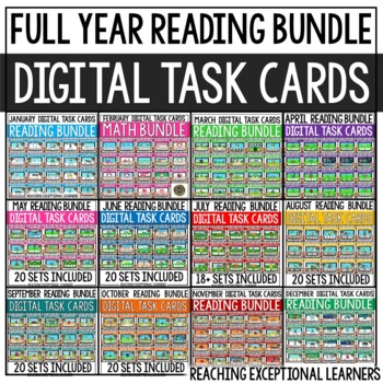 Preview of Reading Digital Task Cards Bundle