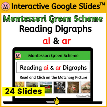 Preview of Reading Digraphs ai & ar - Google Slides™  - Digital Activity - Green Scheme