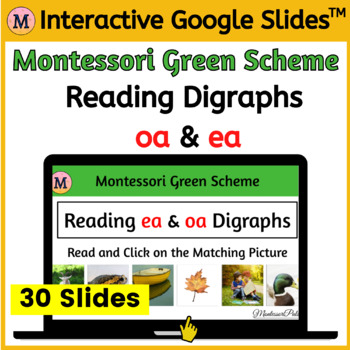Preview of Reading Digraphs ea & oa - Google Slides™ Digital Activity