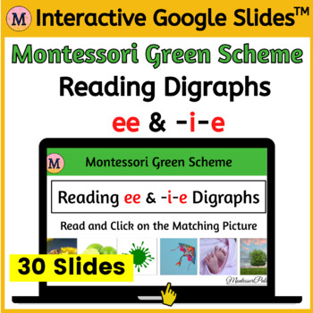 Preview of Reading Digraphs ee & -i-e - Google Slides™ Digital Activity