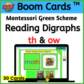 Preview of Reading Digraphs th & ow - Boom™ Digital Activity