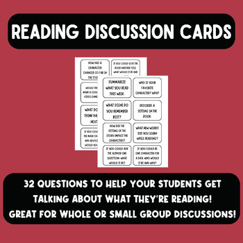 Preview of Reading Discussion Cards