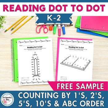 Preview of Reading Dot to Dot Skip Counting by 1s 2s 5s 10s and ABC Order SAMPLE FREEBIE