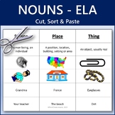 Reading/ELA NOUNS Cut, Sort & Paste | Worksheet Activity