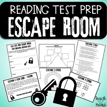 Preview of Reading ELA Test Prep Escape Room!  Reading Comprehension Digital Breakout