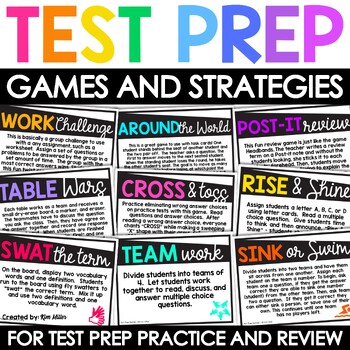 Preview of Test Prep Games and Test Taking Strategies State Test Prep Testing Motivation