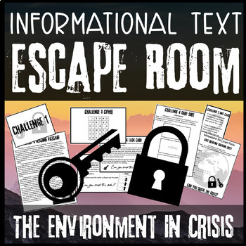 Preview of Reading Escape Room - Middle School ELA Print and Digital Nonfiction Escape Room