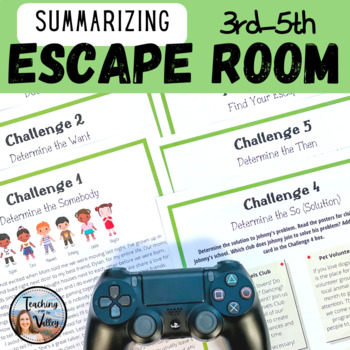 skildring build Antologi Reading Escape Room for 3rd-5th Summarizing by Teaching from the Valley