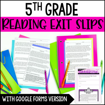 Preview of Reading Exit Slips | 5th Grade Printable and Digital Exit Slips